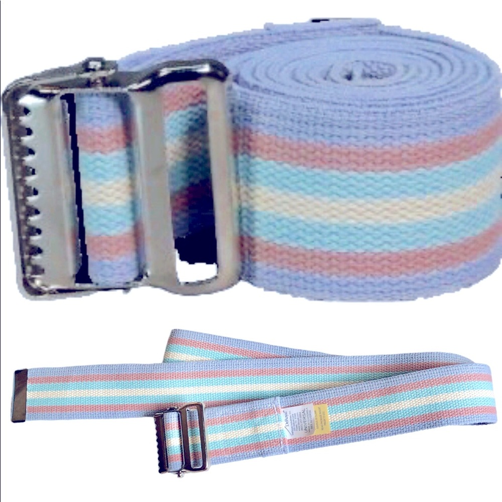 DEROYAL Gait Belt w/ Metal Buckle Mobility Assist Pastel Stripe 54” UNISEX NWOT